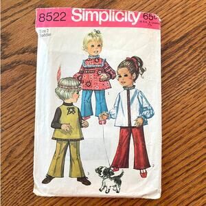Vintage 1960s Sewing Pattern Simplicity 8522 Toddler Size 2T Top Pant COMPLETE